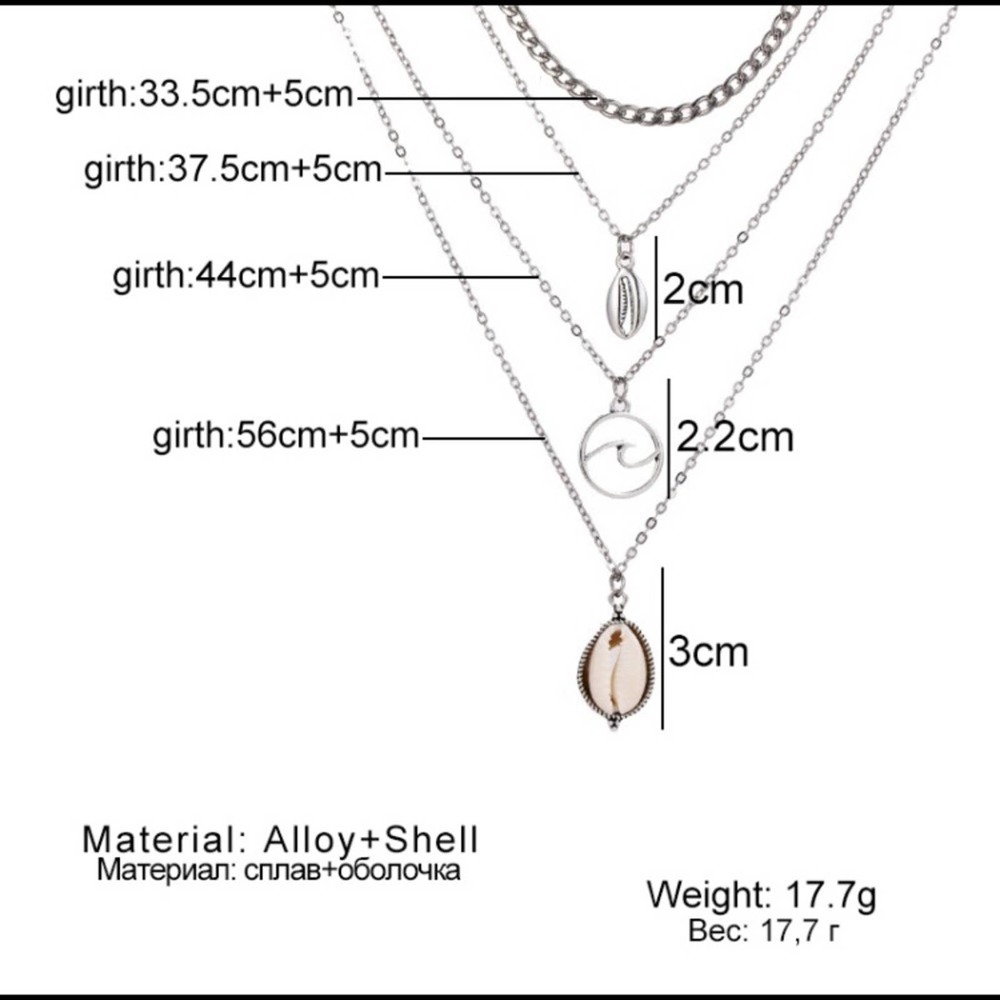 Multilayer Shell Pendant Necklace - Picture 4 of 7